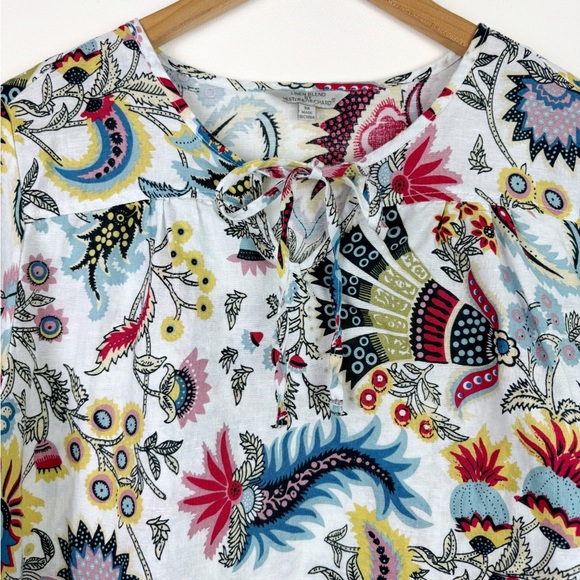 Hester & Orchard Floral Linen Blend Blouse - Picture 2 of 8